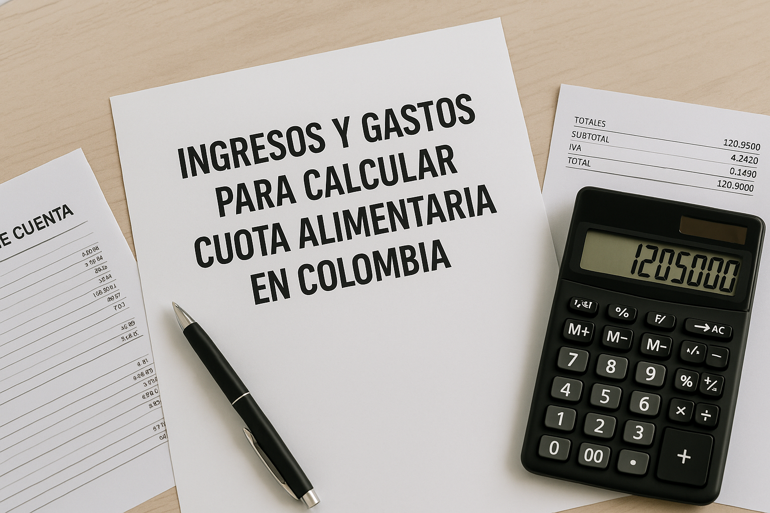 Ingresos y gastos para calcular cuota alimentaria en Colombia